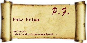 Patz Frida névjegykártya